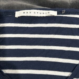 Max Studio Striped Navy and White Tee